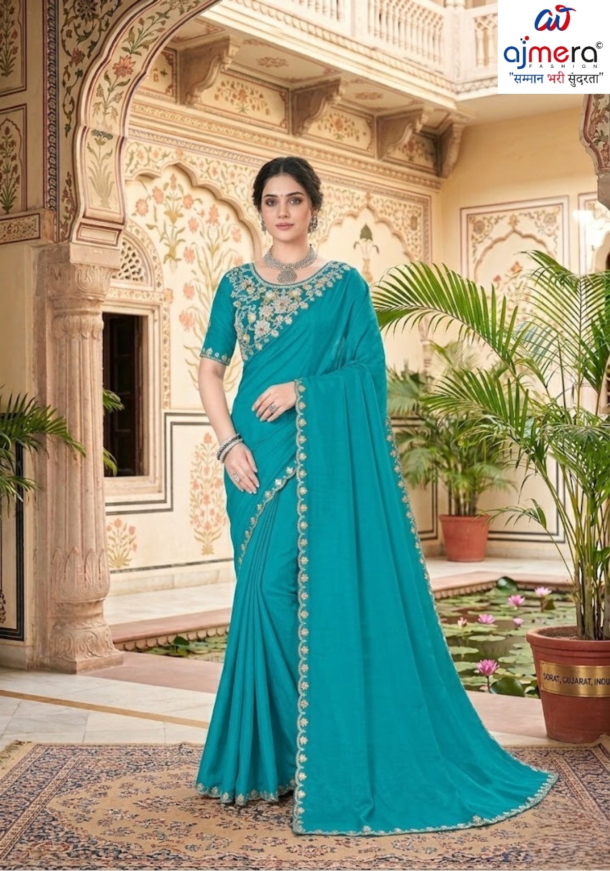 Embroidered Fancy Saree with Blouse Piece for Premium Ethnic and Traditional Wear | KPS-BABY JOHN