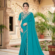 Embroidered Fancy Saree with Blouse Piece for Premium Ethnic and Traditional Wear | KPS-BABY JOHN