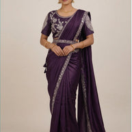 Synthetic Matching Saree with Blouse Piece for Premium Ethnic and Traditional Wear | KUH-MONDAY