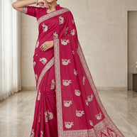 Synthetic Matching Saree with Blouse Piece for Premium Ethnic and Traditional Wear | RT-NIVIA-A