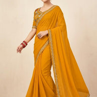 Ladies Matching Saree with Blouse Piece for Premium Ethnic and Traditional Wear | PRM-KROMI