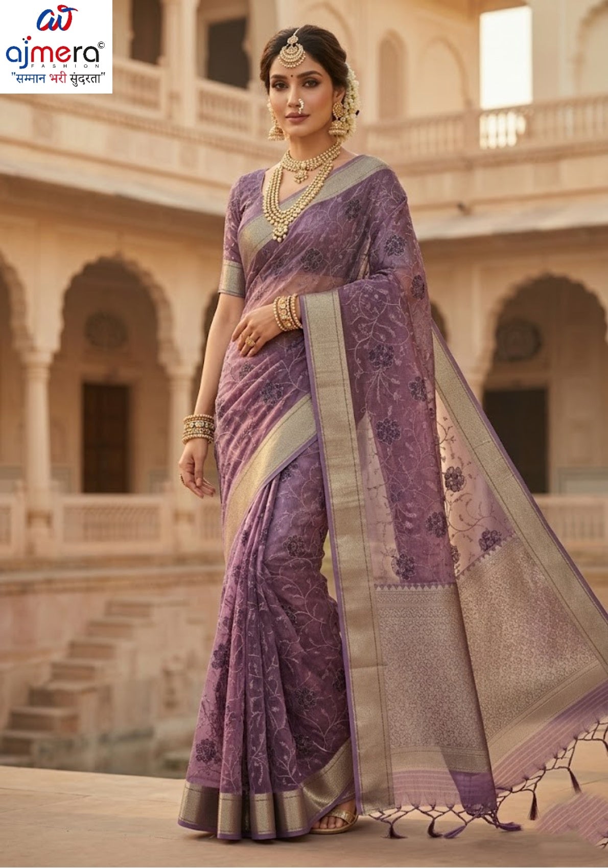Ladies Matching Saree with Blouse Piece for Premium Ethnic and Traditional Wear | SBV-HD-1034