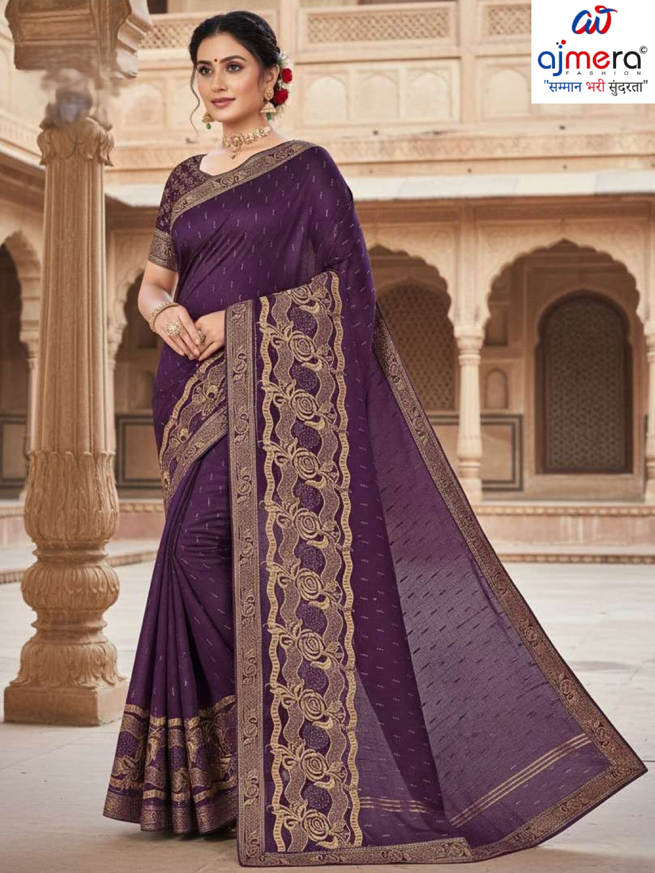 Party Wear Matching Saree with Blouse Piece for Premium Ethnic and Traditional Wear | VKM-MAHAKAL