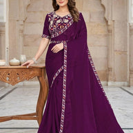 Fancy Matching Saree with Blouse Piece for Premium Ethnic and Traditional Wear | KPS-STRAWBERRY