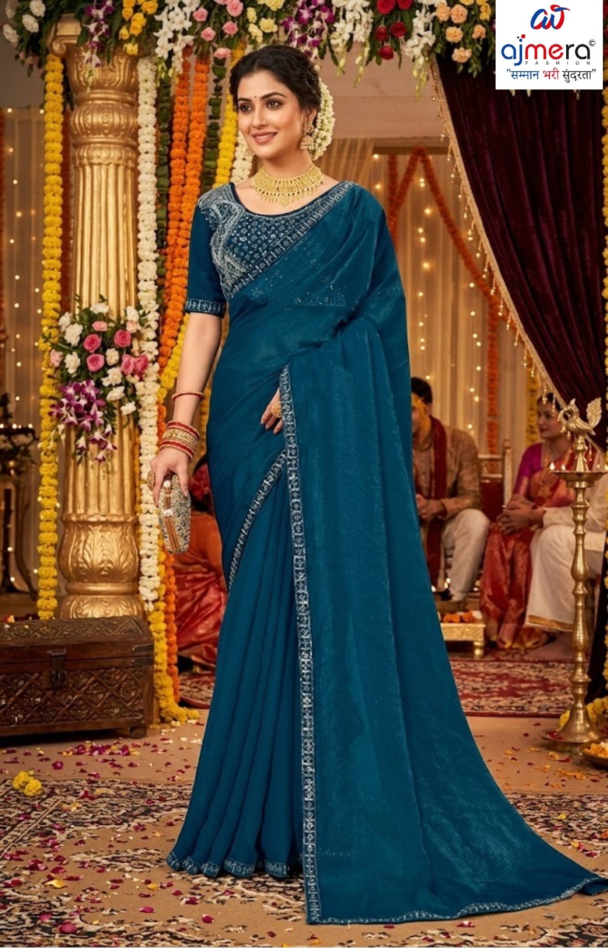 Ethnic Matching Saree with Blouse Piece for Premium Ethnic and Traditional Wear | KPS-JANVIKA
