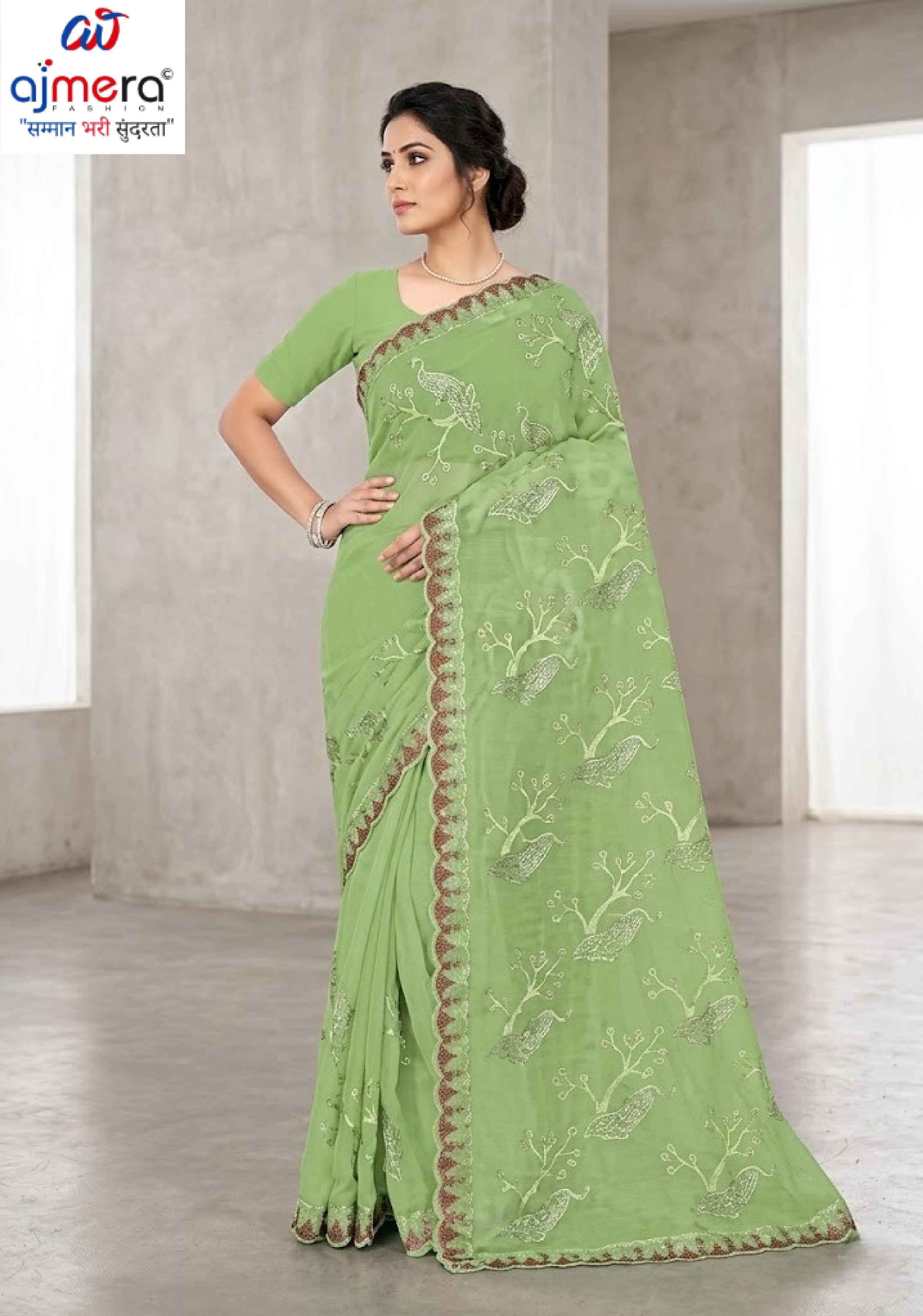 Ethnic Matching Saree with Blouse Piece for Premium Ethnic and Traditional Wear | MTE-GARDEN PEACOCK