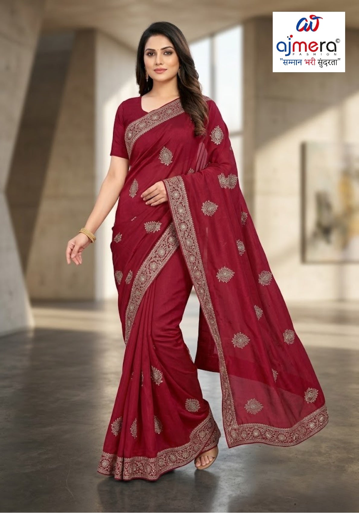 Matching Saree with Blouse Piece for Premium Ethnic and Traditional Wear | MTE-KASHMIRI HUB