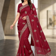 Matching Saree with Blouse Piece for Premium Ethnic and Traditional Wear | MTE-KASHMIRI HUB