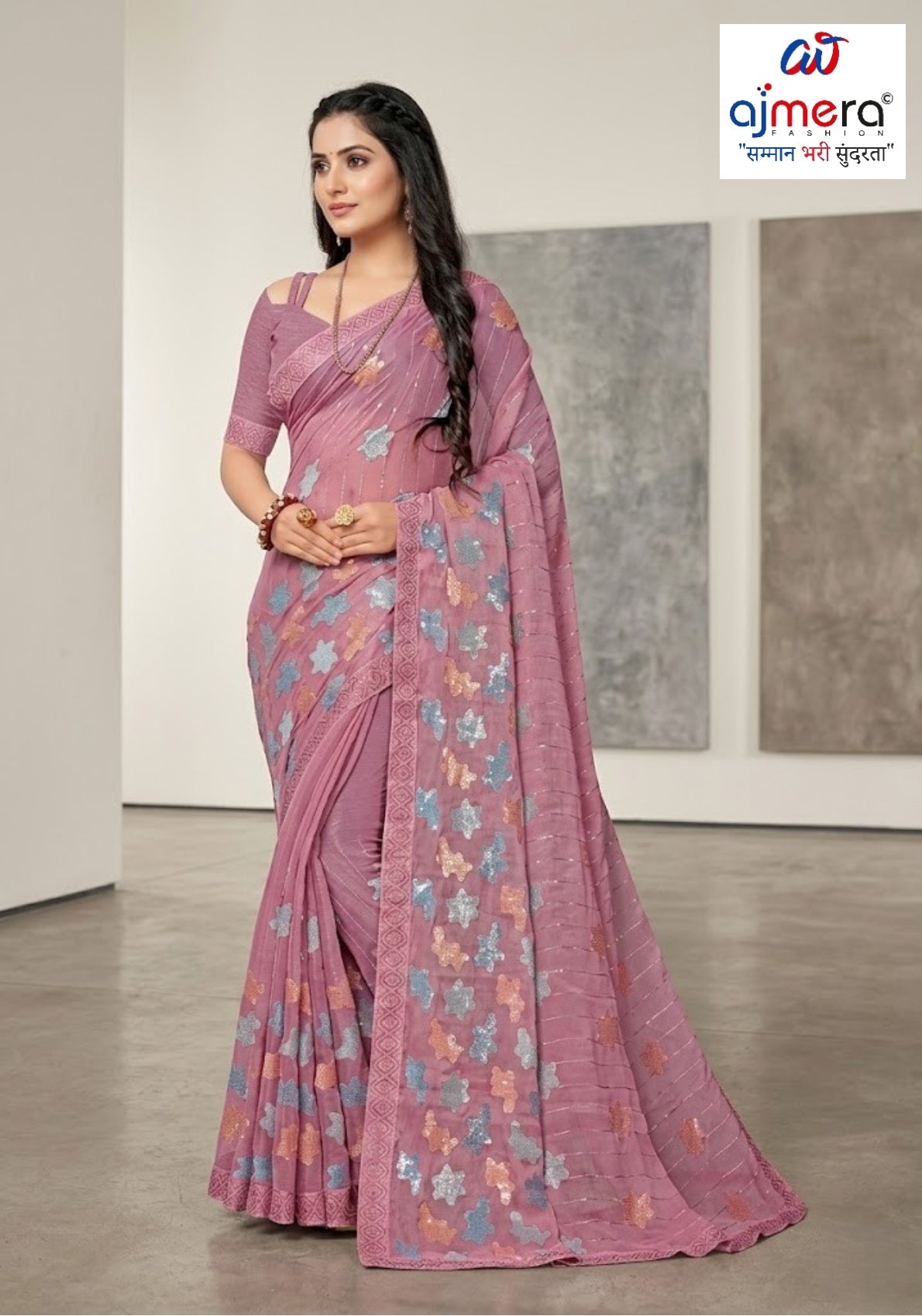 Synthetic Matching Saree with Blouse Piece for Premium Ethnic and Traditional Wear | VCR-NEXA