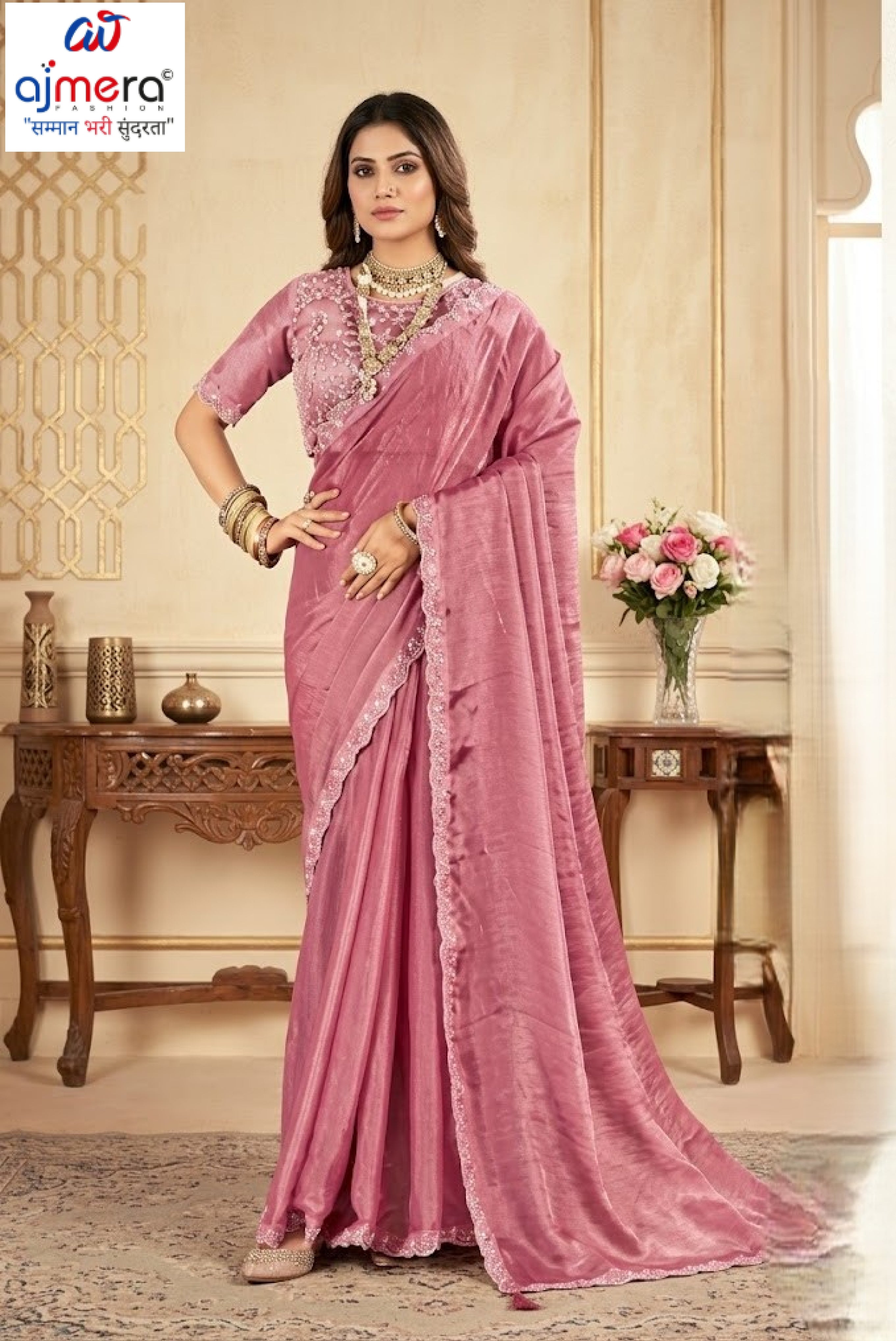Printed Matching Saree with Blouse Piece for Premium Ethnic and Traditional Wear | KPS-MIRROR