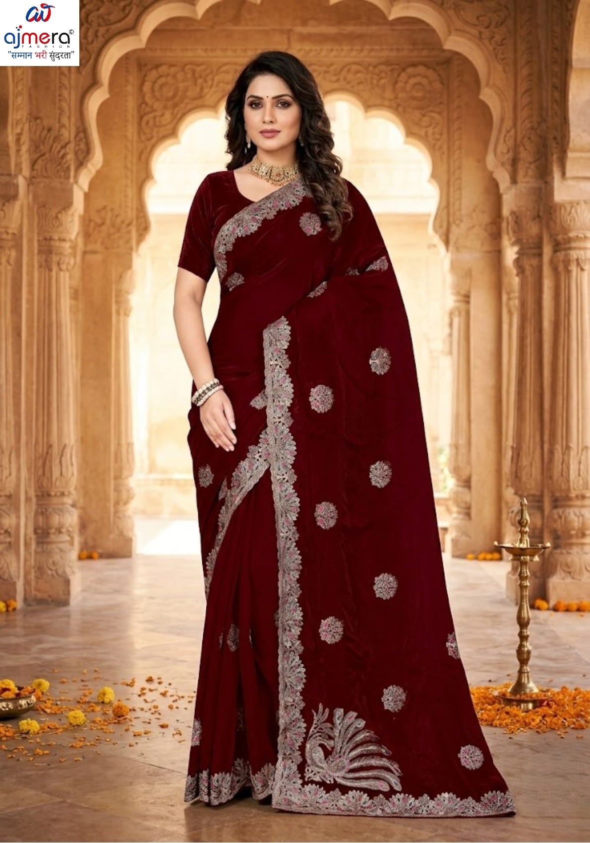 Synthetic Matching Saree with Blouse Piece for Premium Ethnic and Traditional Wear | MTE-GOLDEN FEATHER