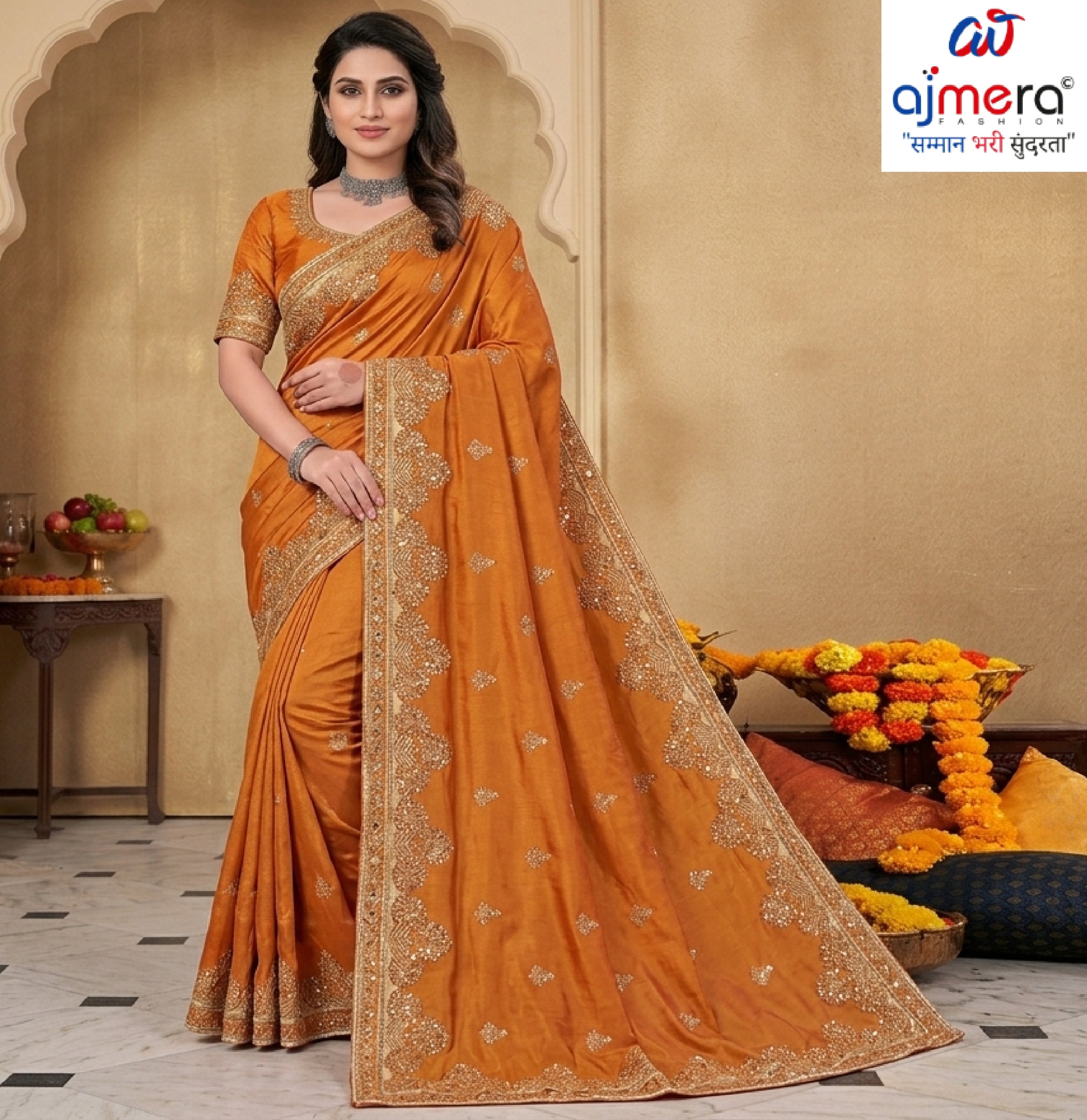 Ethnic Matching Saree with Blouse Piece for Premium Ethnic and Traditional Wear | TUL-RISTA