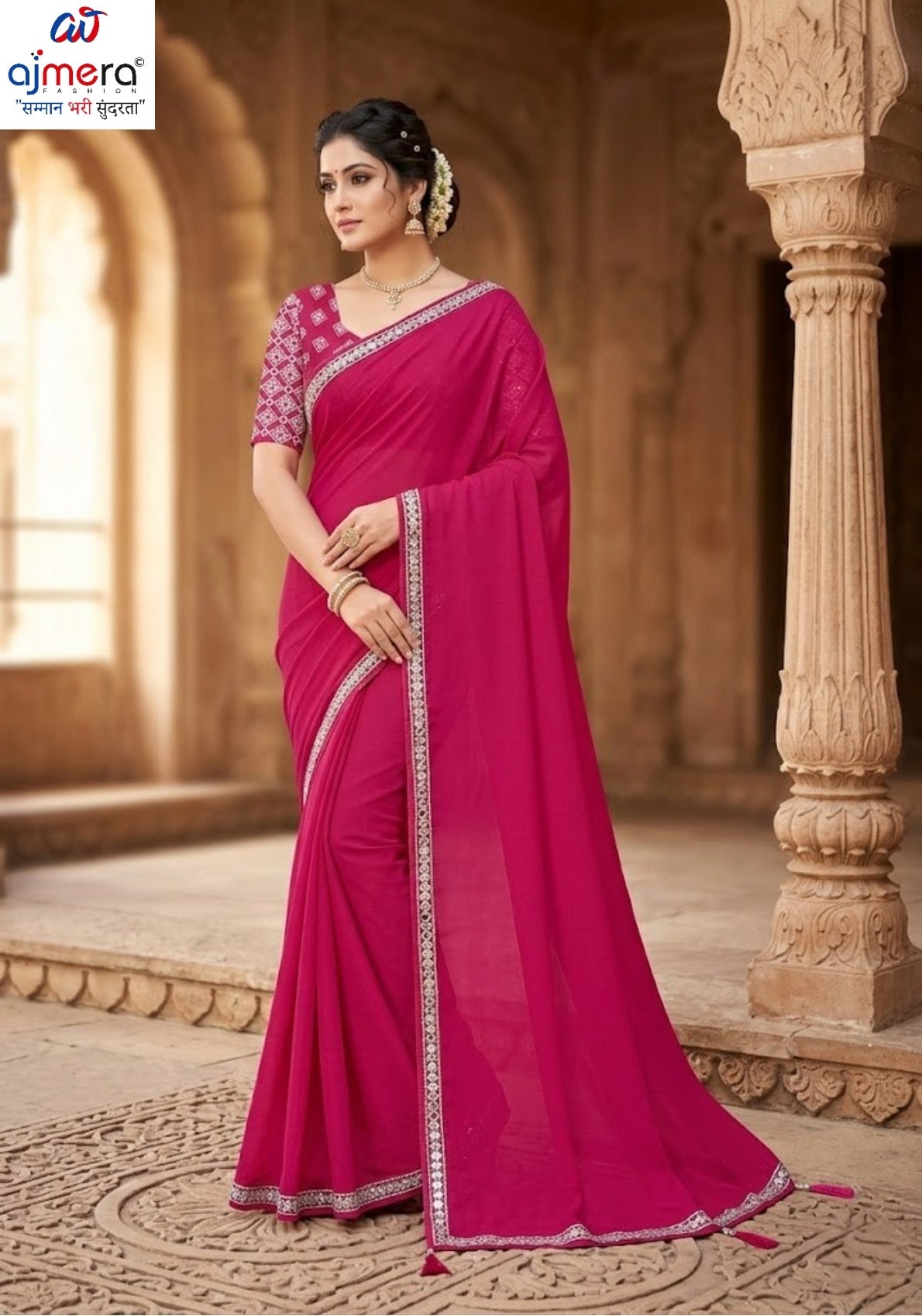 Party Wear Matching Saree with Blouse Piece for Premium Ethnic and Traditional Wear | SMM-8745