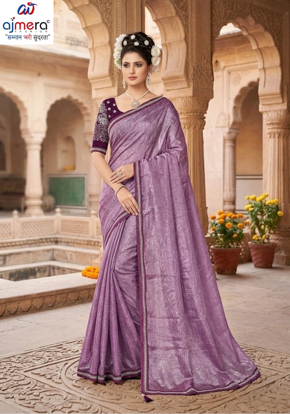 Embroidered Fancy Saree with Blouse Piece for Premium Ethnic and Traditional Wear | SMM-8728