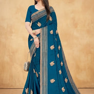 Dyed Fancy Matching Saree with Blouse Piece for Premium Ethnic and Traditional Wear | VKM-TOP GUN