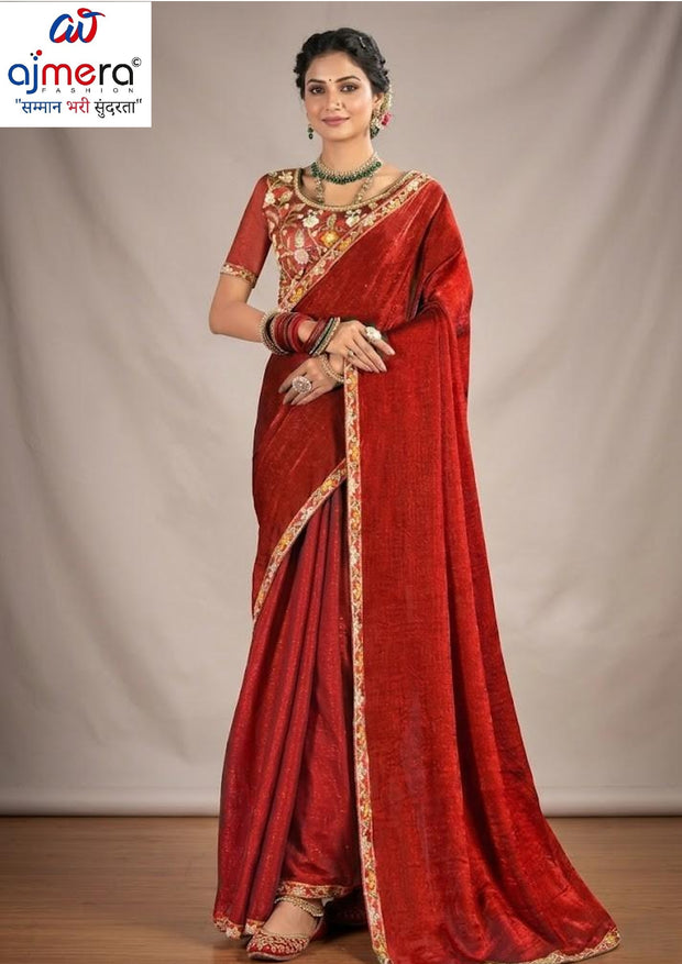 Party Wear Matching Saree with Blouse Piece for Premium Ethnic and Traditional Wear | KPS-BADAM