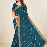 Matching Saree with Blouse Piece for Premium Ethnic and Traditional Wear | VKM-WILD FIRE