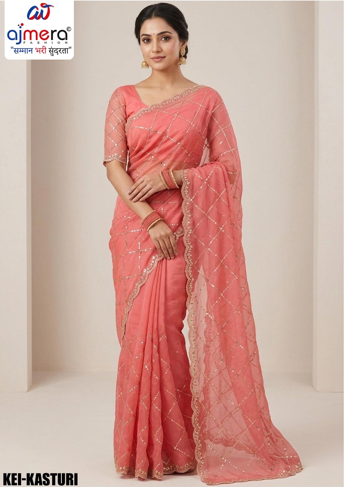 Ethnic Matching Saree with Blouse Piece for Premium Ethnic and Traditional Wear | KEI-KASTURI