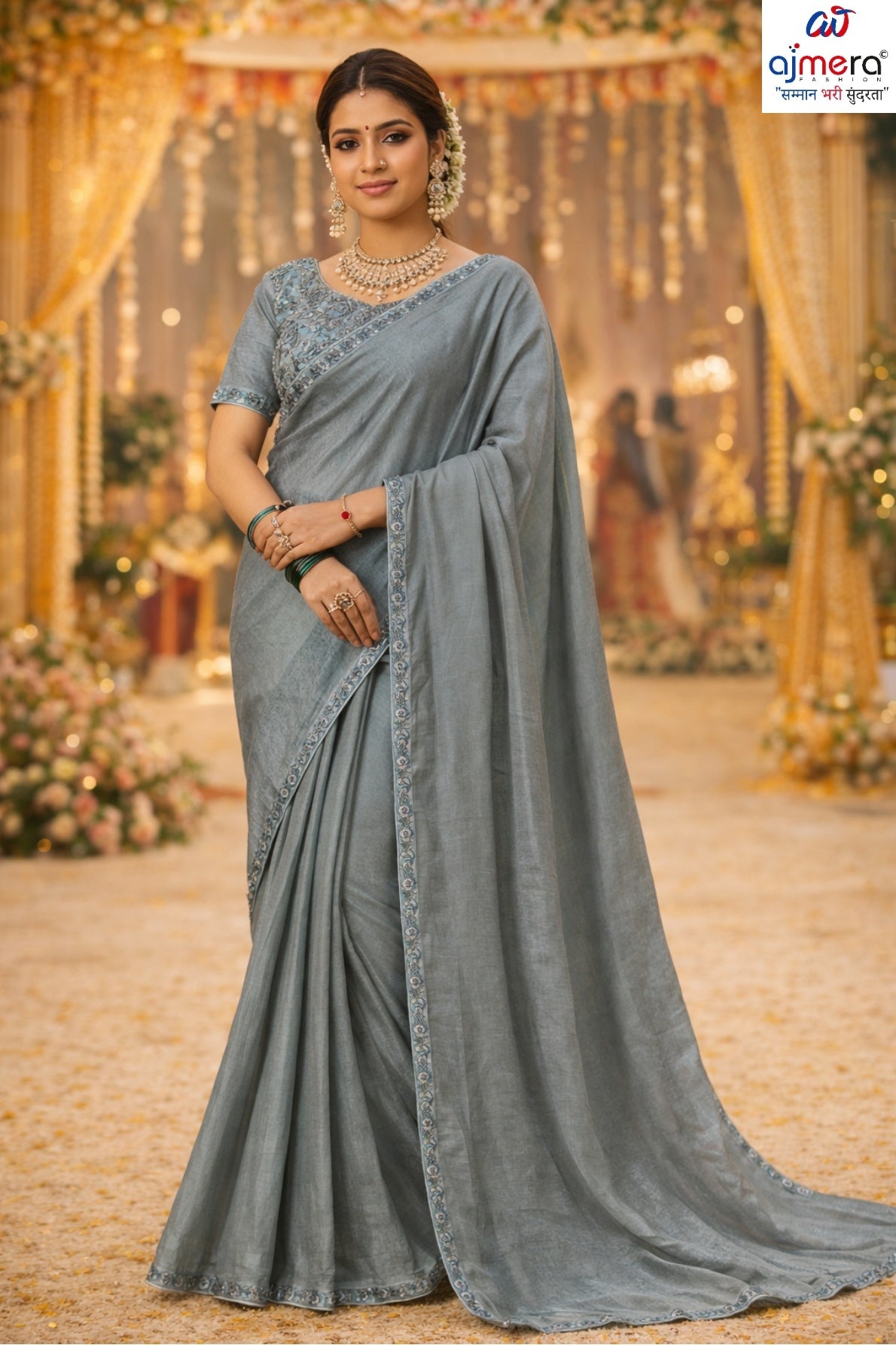 Designer Matching Saree with Blouse Piece for Premium Ethnic and Traditional Wear | KPS-MANGO
