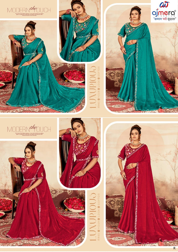 Dyed Fancy Matching Saree with Blouse Piece for Premium Ethnic and Traditional Wear | KPS-KAREENA