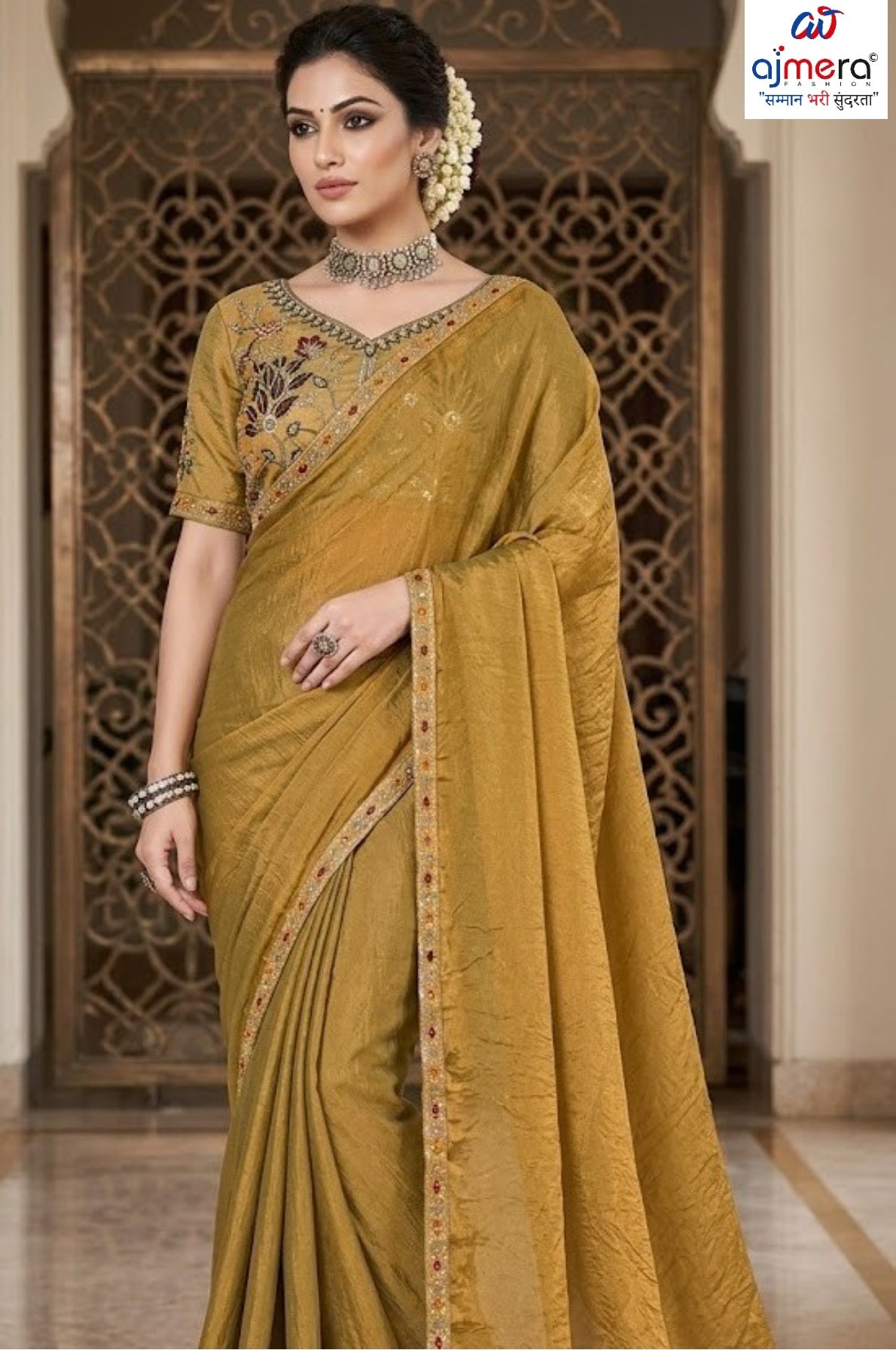 Dyed Fancy Matching Saree with Blouse Piece for Premium Ethnic and Traditional Wear | KPS-CARROT