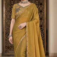 Dyed Fancy Matching Saree with Blouse Piece for Premium Ethnic and Traditional Wear | KPS-CARROT