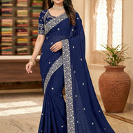 Dyed Saree with Blouse Piece for Premium Ethnic and Traditional Wear | MKM-VASUKI