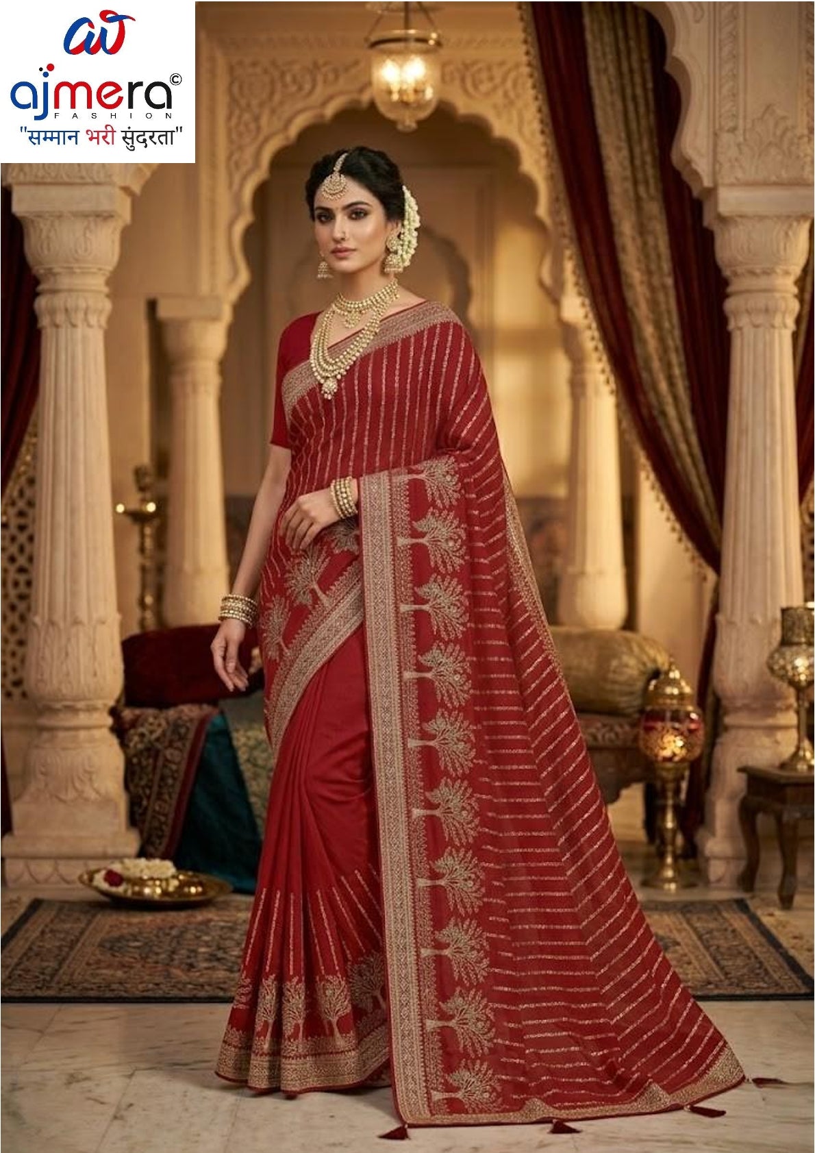 Embroidered Fancy Saree with Blouse Piece for Premium Ethnic and Traditional Wear | MTE-QUEEN VASUNDHARA