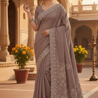 Synthetic Matching Saree with Blouse Piece for Premium Ethnic and Traditional Wear | SBV-HD-0446