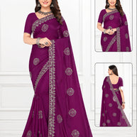 Printed Matching Saree with Blouse Piece for Premium Ethnic and Traditional Wear | MTE-NEELA GAGAN