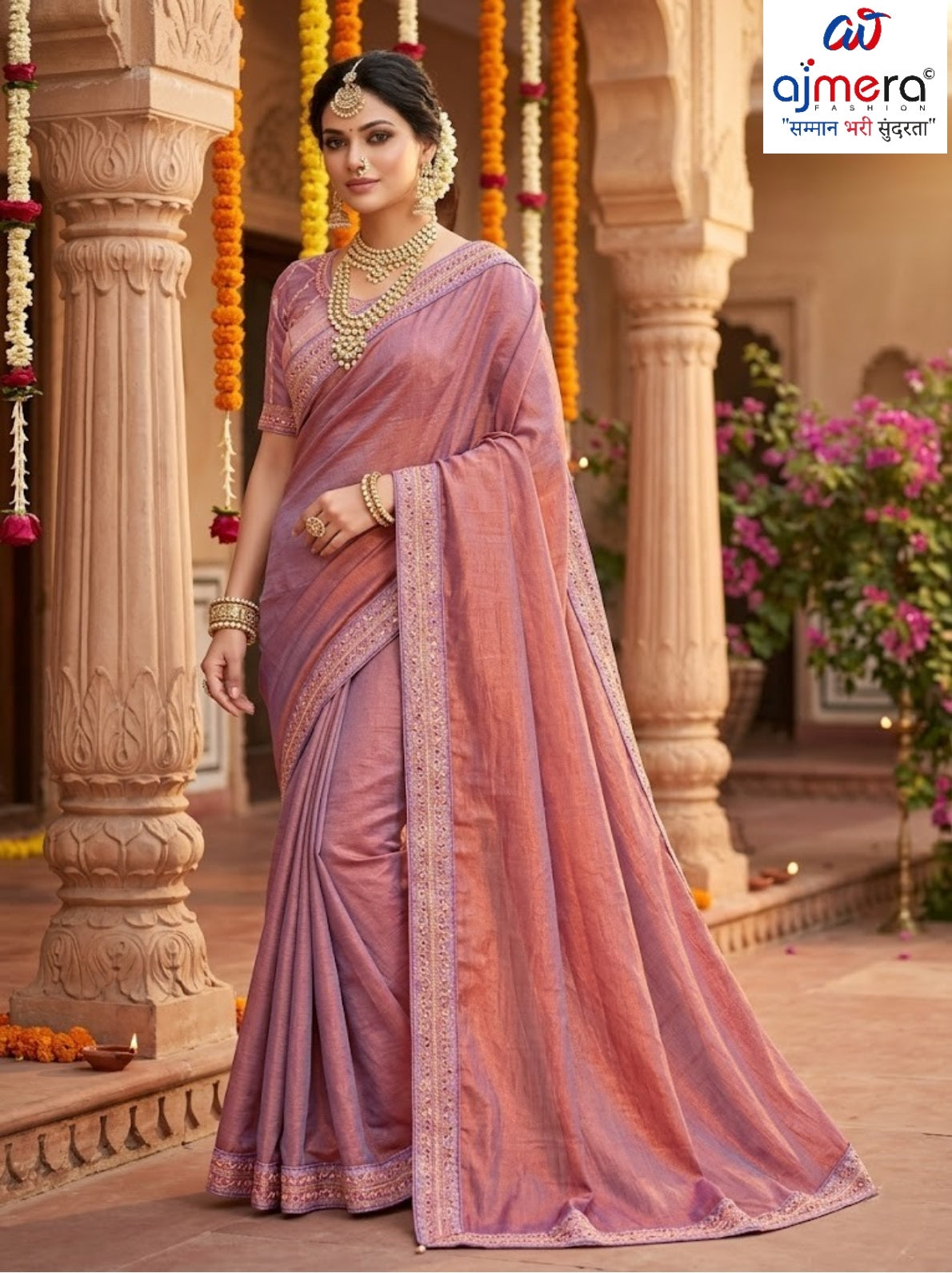 Ladies Matching Saree with Blouse Piece for Premium Ethnic and Traditional Wear | KPS-MARIGOLD