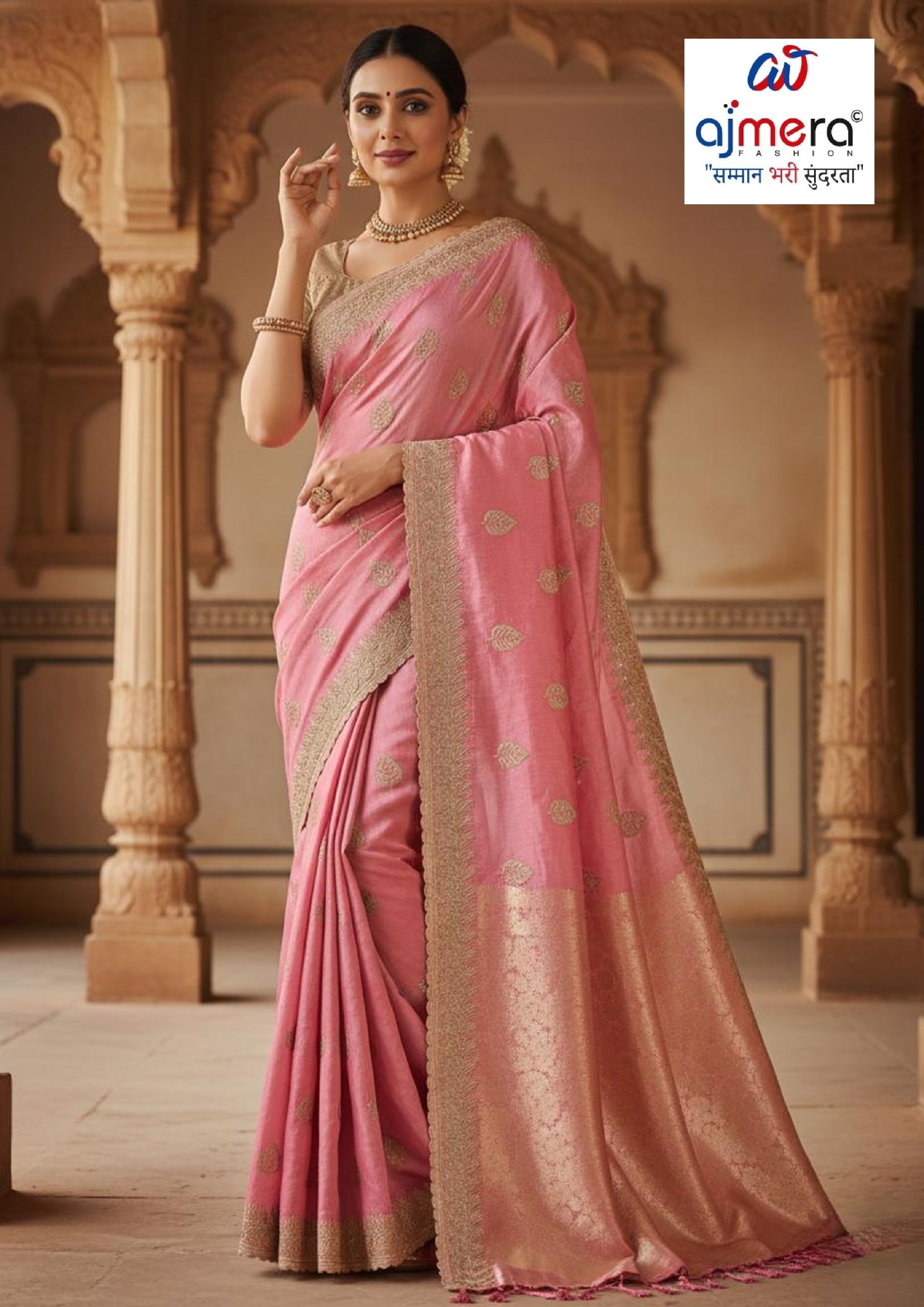 Embroidered Fancy Saree with Blouse Piece for Premium Ethnic and Traditional Wear | SBV-HD-0421L