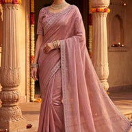 Embroidered Fancy Saree with Blouse Piece for Premium Ethnic and Traditional Wear | KPS-MOGAMBO