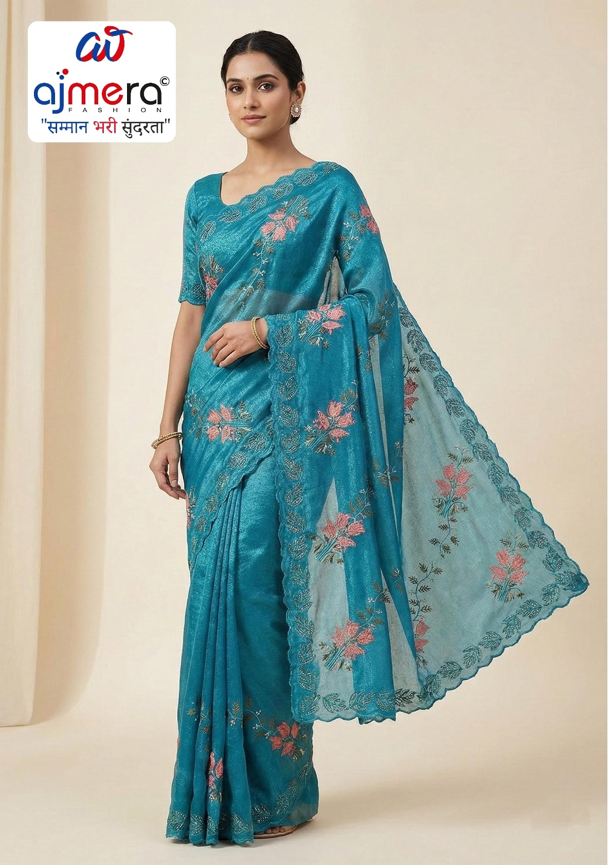 Embroidered Fancy Saree with Blouse Piece for Premium Ethnic and Traditional Wear | SBV-HD-0312