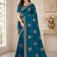 Printed Matching Saree with Blouse Piece for Premium Ethnic and Traditional Wear | MTE-NEELA GAGAN