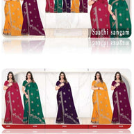 Party Wear Matching Saree with Blouse Piece for Premium Ethnic and Traditional Wear | MTE-SAATHI SANGAM