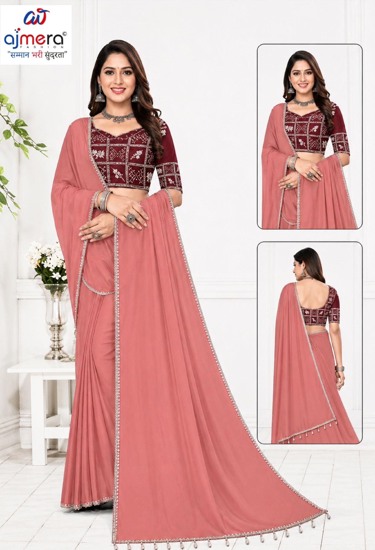 Matching Saree with Blouse Piece for Premium Ethnic and Traditional Wear | PUN-FESTIVAL-427