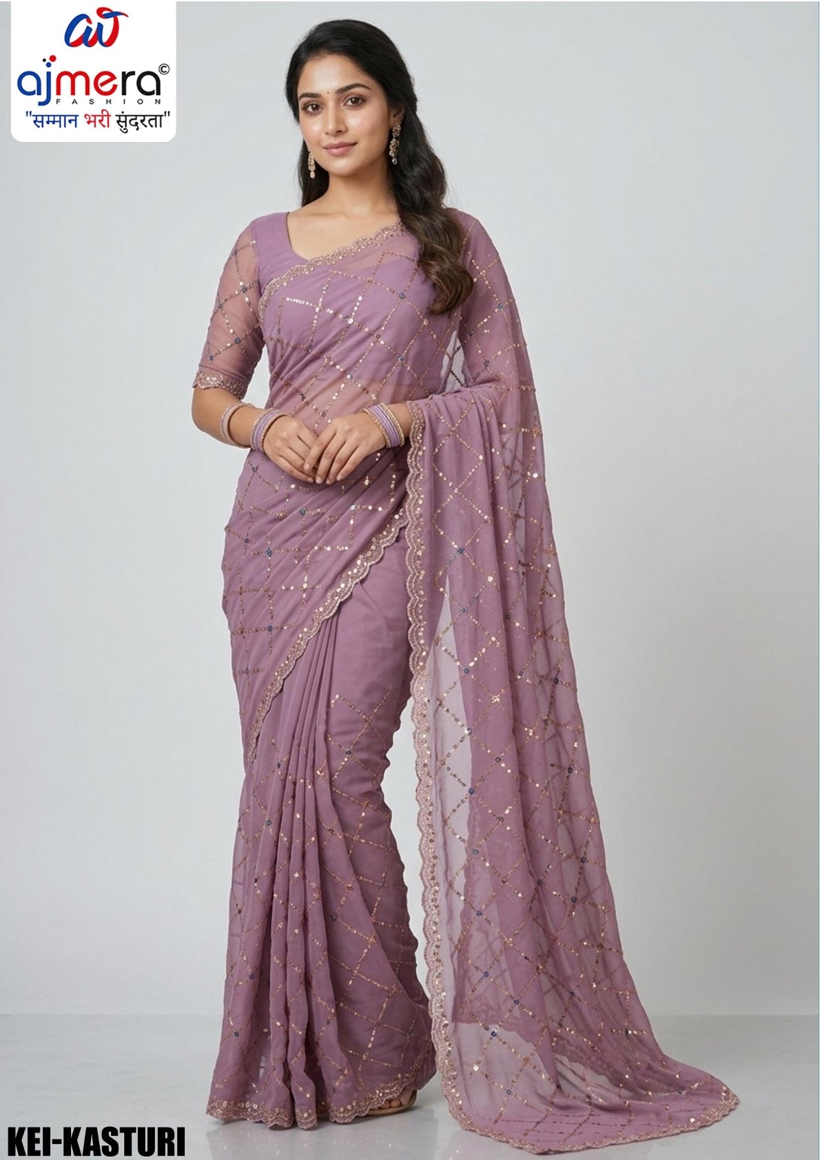 Ethnic Matching Saree with Blouse Piece for Premium Ethnic and Traditional Wear | KEI-KASTURI