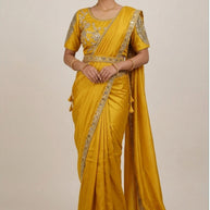 Synthetic Matching Saree with Blouse Piece for Premium Ethnic and Traditional Wear | KUH-MONDAY