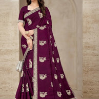 Synthetic Matching Saree with Blouse Piece for Premium Ethnic and Traditional Wear | RT-NIVIA-A