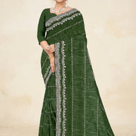 Dyed Fancy Matching Saree with Blouse Piece for Premium Ethnic and Traditional Wear | MKM-NYKAA