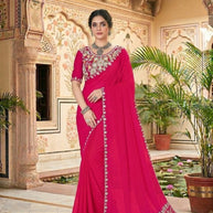 Embroidered Fancy Saree with Blouse Piece for Premium Ethnic and Traditional Wear | KPS-BABY JOHN