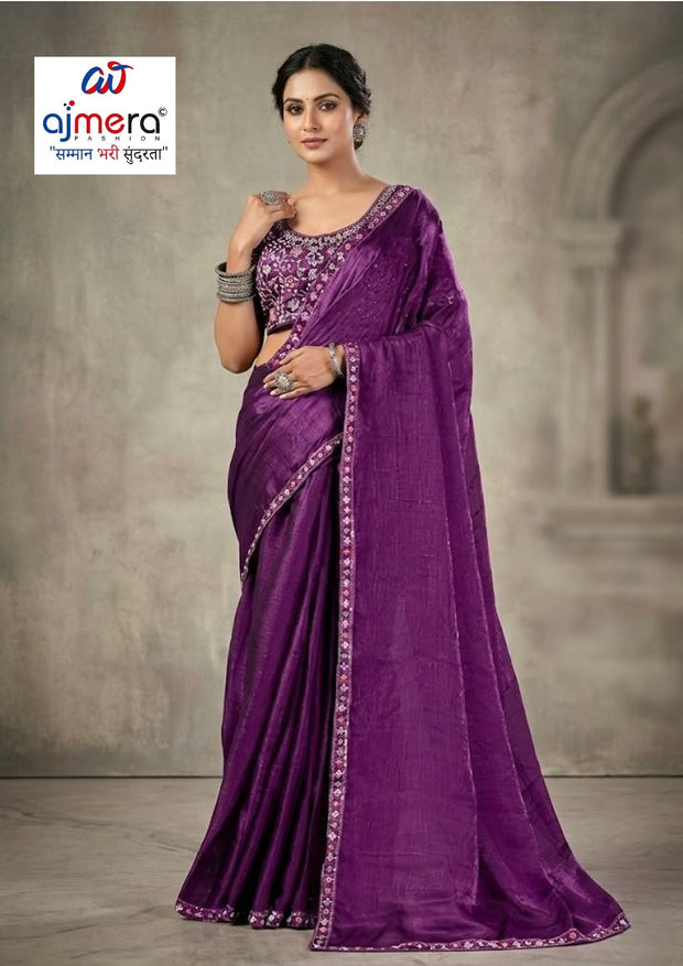 Party Wear Matching Saree with Blouse Piece for Premium Ethnic and Traditional Wear | KPS-YASHPAL