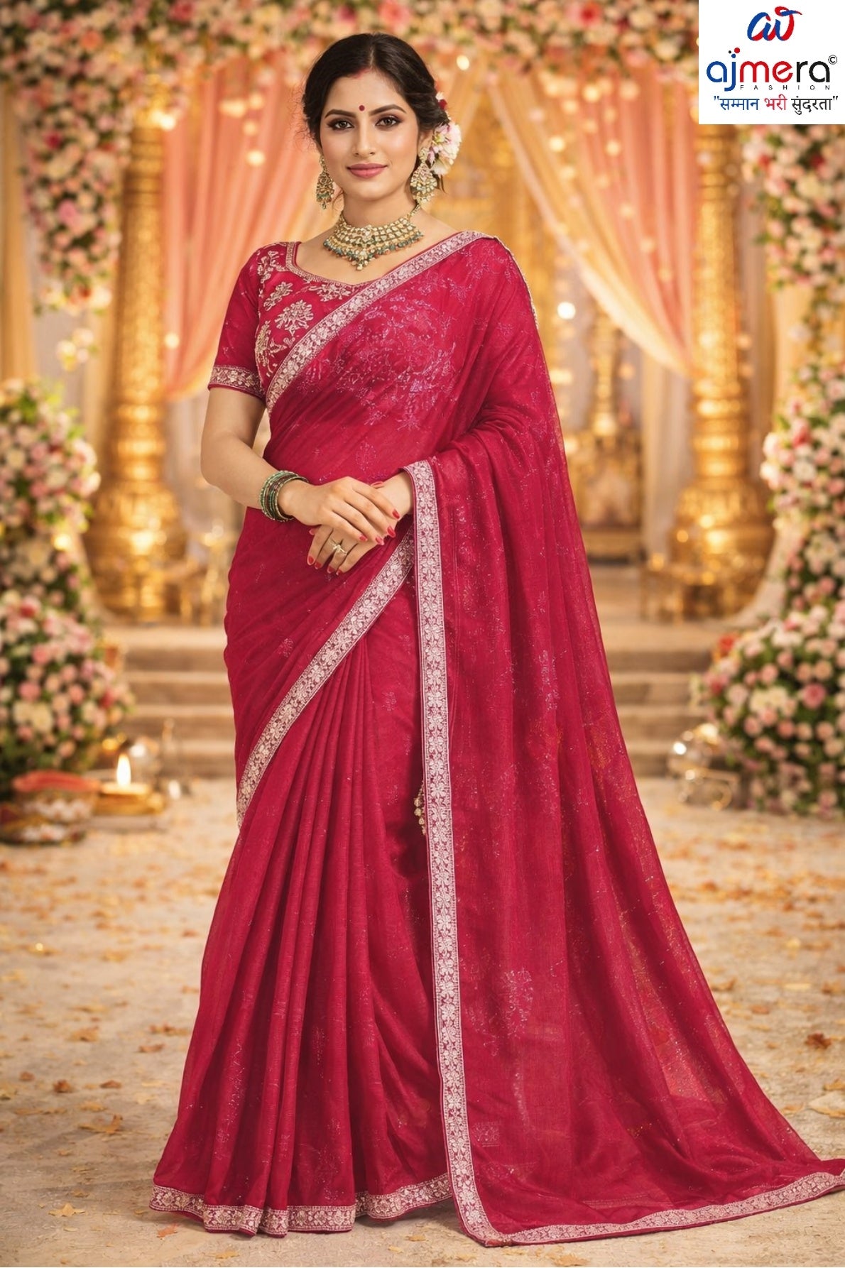 Party Wear Matching Saree with Blouse Piece for Premium Ethnic and Traditional Wear | KPS-GATHA