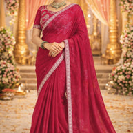 Party Wear Matching Saree with Blouse Piece for Premium Ethnic and Traditional Wear | KPS-GATHA