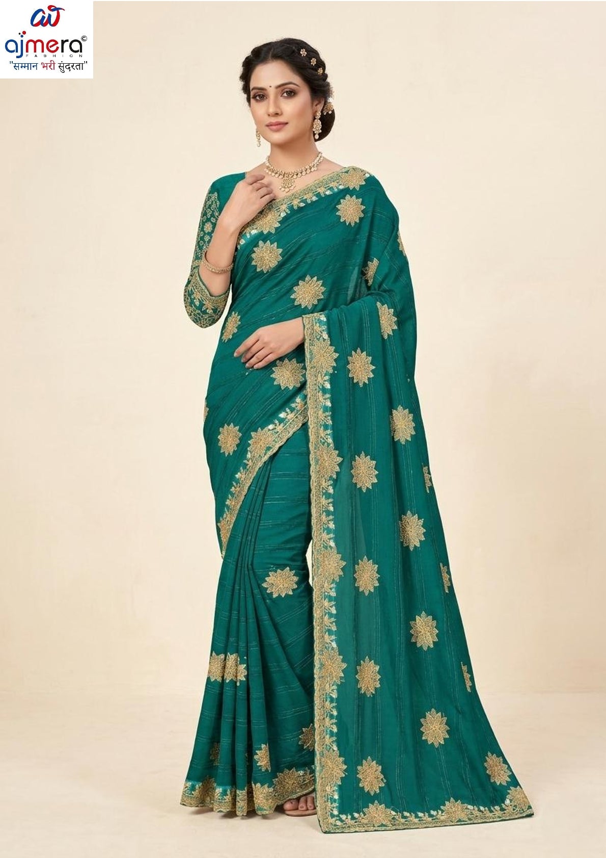 Ethnic Matching Saree with Blouse Piece for Premium Ethnic and Traditional Wear | VKM-SANGEMARMAR