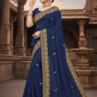 Ladies Matching Saree with Blouse Piece for Premium Ethnic and Traditional Wear | VKM-JAAFERI