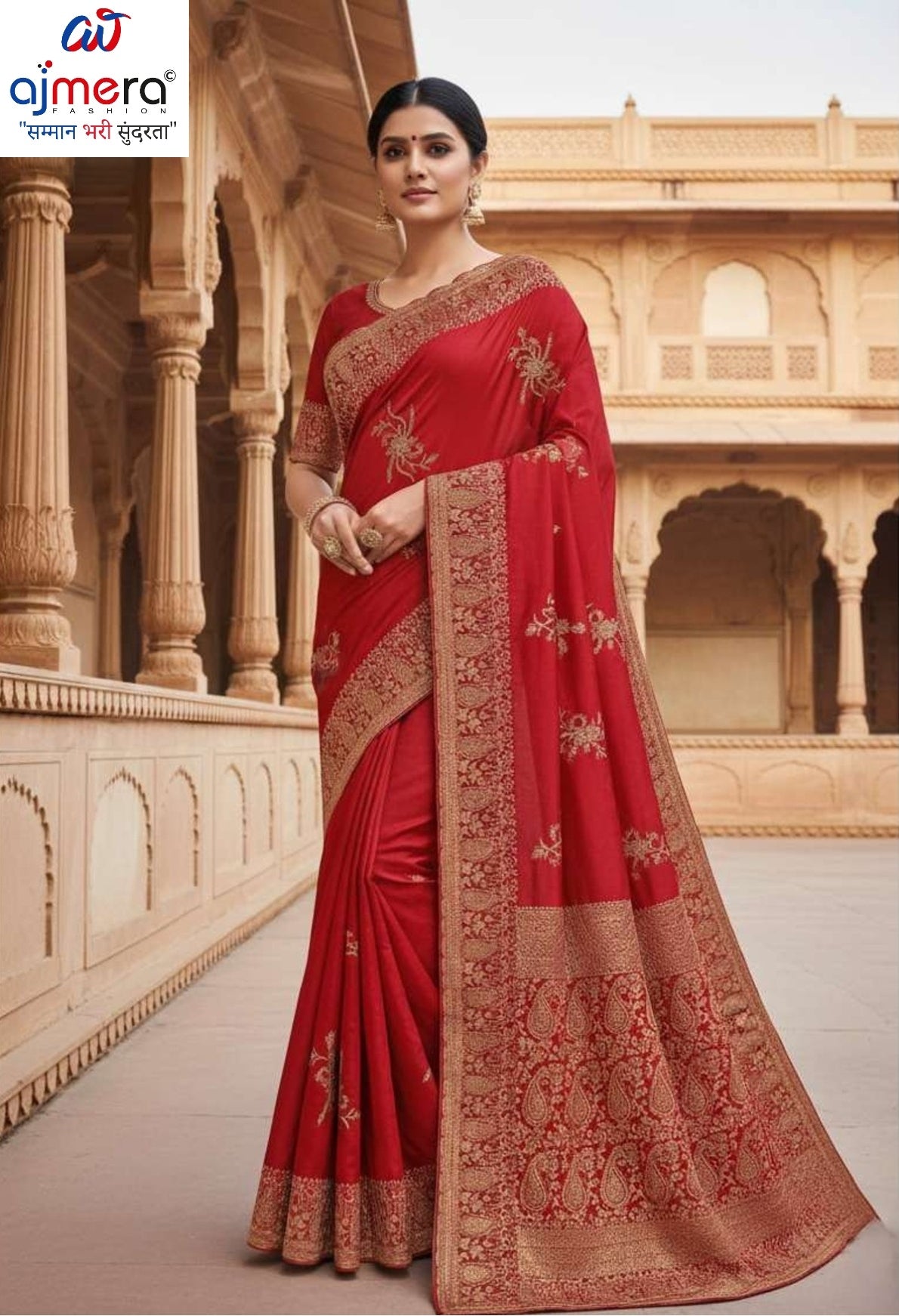 Synthetic Matching Saree with Blouse Piece for Premium Ethnic and Traditional Wear | VKM-SAVITRI