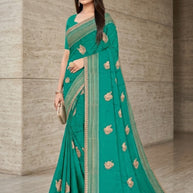 Dyed Fancy Matching Saree with Blouse Piece for Premium Ethnic and Traditional Wear | VKM-TOP GUN