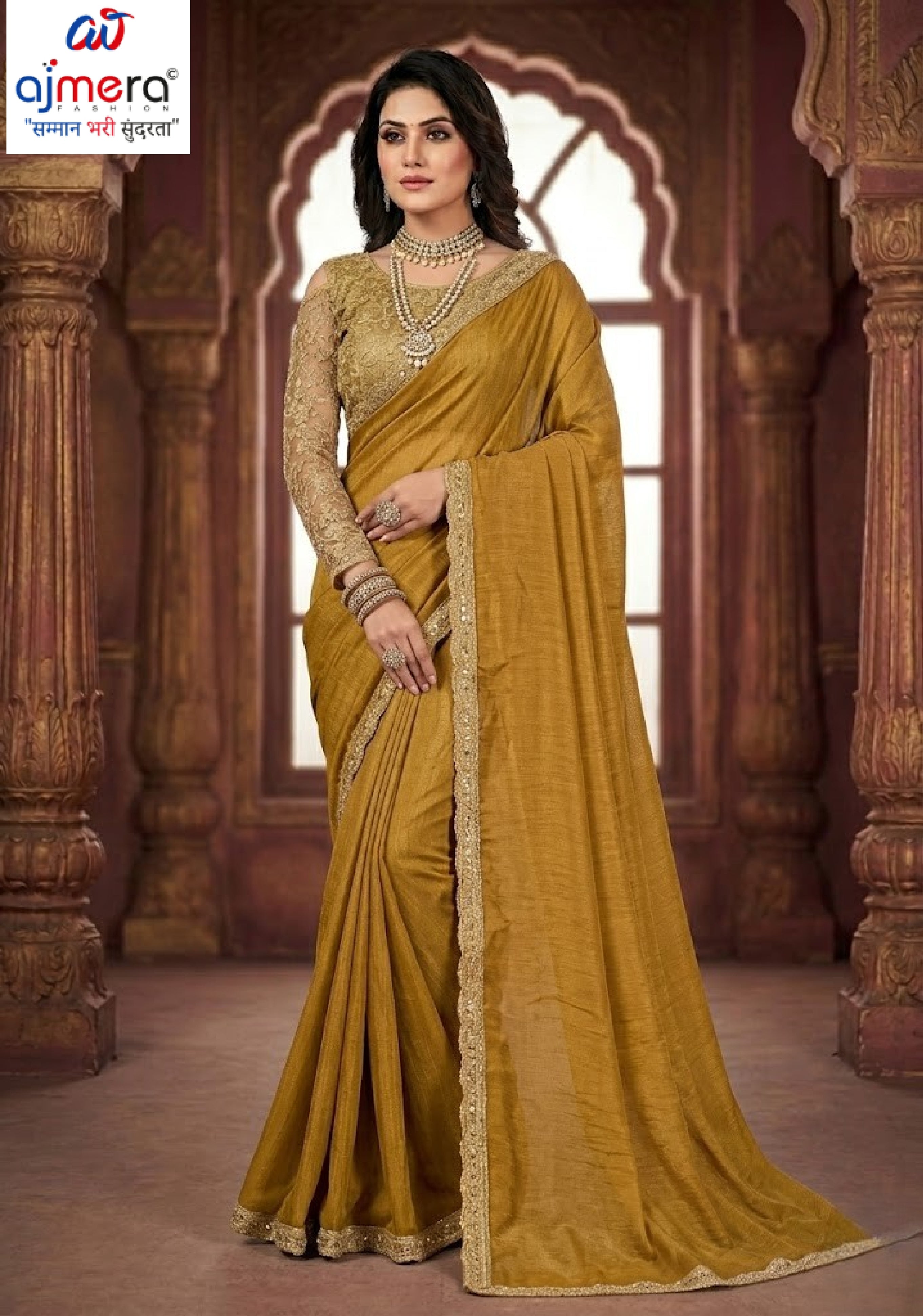 Printed Matching Saree with Blouse Piece for Premium Ethnic and Traditional Wear | KPS-MIRROR